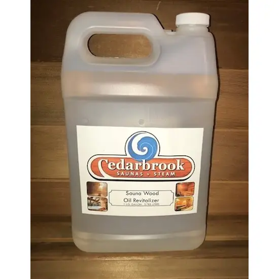 Restore Sauna Wood Oil - 1 Gallon 1 Restore sauna wood oil bottled by cedarbrook sauna + steam