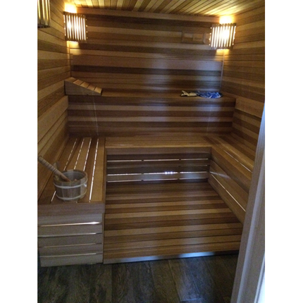 7x7 Cedar Sauna Materials Package 1 7'x7' Sauna Kit | DIY Precut + Heater Package
