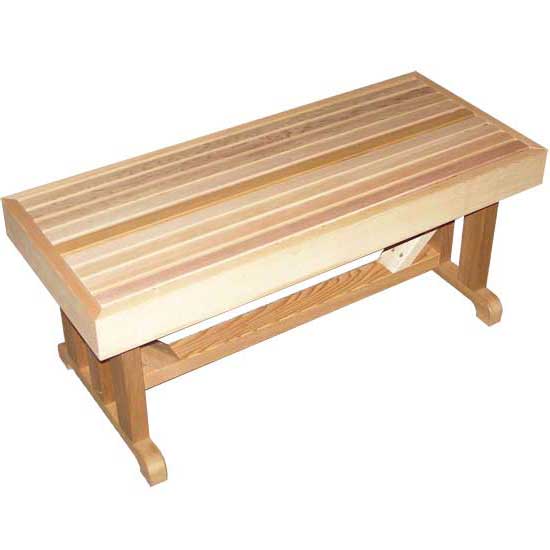 4 Foot Cedar Bench / 18x48" Freestanding Pedestal | Cedarbrook Sauna + Steam 18X48PED