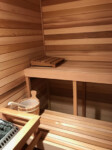 Fixed Legs sauna benches and guard rail