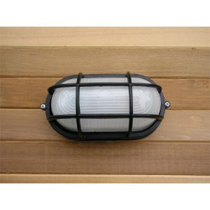 Oval Flush Mount Marine Style Sauna Light - Black