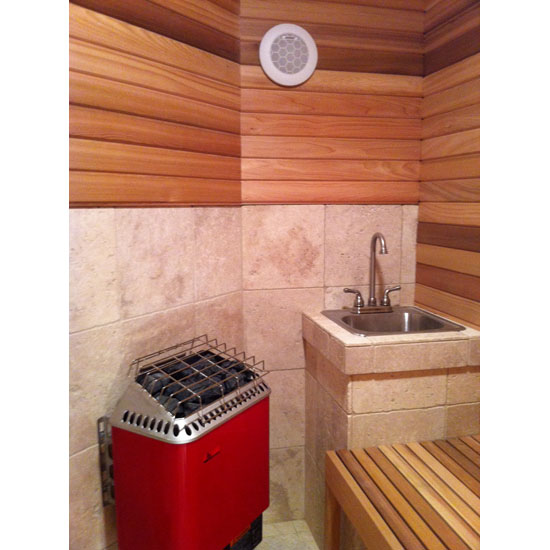 4x7 Cedar Sauna Materials Package 5 hmr stone wl shave snk