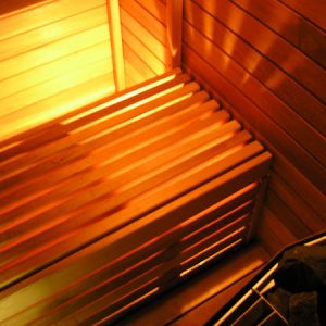 Light Under Sauna Bench with Facing Light Under Sauna Bench with Facing
