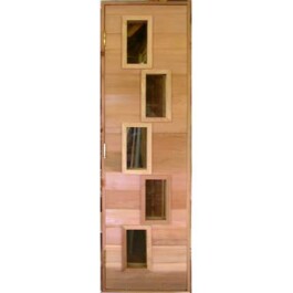 Mid-century Modern Sauna Door | Multiple window sauna door | Vintage style sauna door
