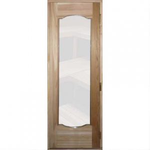 Residential Sauna Door + 16"x67" Rain Glass Window