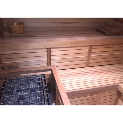 Smooth 6 Ft Sauna Bench Facing Cedarbrook Sauna + Steam