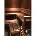 Sauna Benches + Back Rests + Vertical Wall Cladding in old sauna pro club