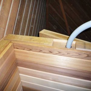 sauna heater conduit wall