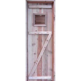 Solid Core Vertical 2x6 Z Style Sauna Door | Old Farmhouse Sauna Door