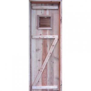 Solid Core Vertical 2x6 Z Style Sauna Door | Old Farmhouse Sauna Door