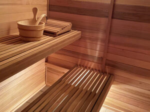 Hot Yoga Benches Normal Position / 6Ft Cedar Sauna Bench