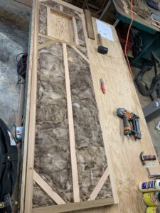 cedar sauna doors open - Framed Insulated Door