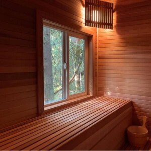 1x3 tongue and groove and Trim Kit Existing Sauna Window