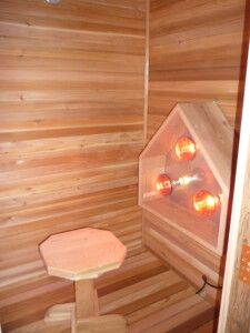 Triangular Infrared Light in 36x42 modular sauna