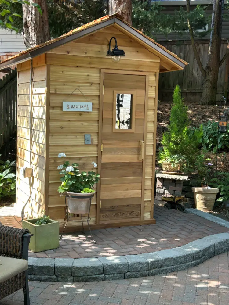 Custom 4x4 Outdoor Home Sauna Kit / Freestanding Pre-Fab Modular | Cedarbrook Sa 4X4OPF