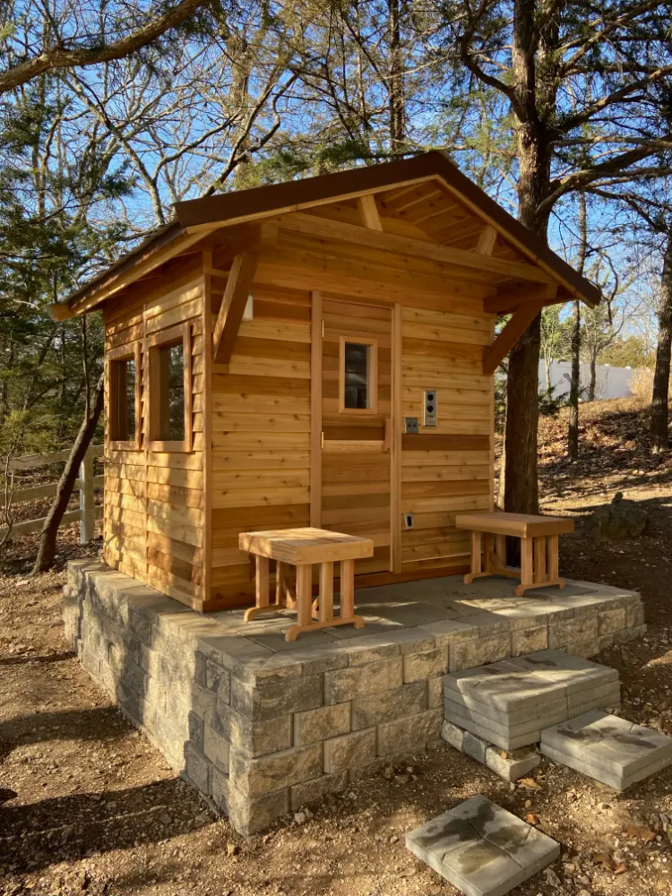Custom 8x8 Outdoor Sauna Kit / Freestanding Pre-Fab Modular | Cedarbrook Sauna + HRVM3 8X8OPF