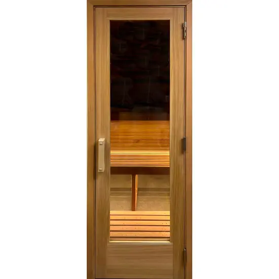 Rail And Stile Sauna Door / 28x82 RO + 16x67 Glass | Cedarbrook Sauna + Steam RS-28X82-LW