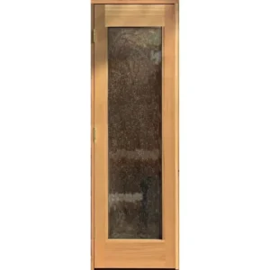 Sauna Door 24x82 Rail Stile with 16x67 Rain Glass