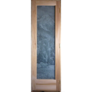 Rail Stile Sauna Door 16x67 etched mountain glass