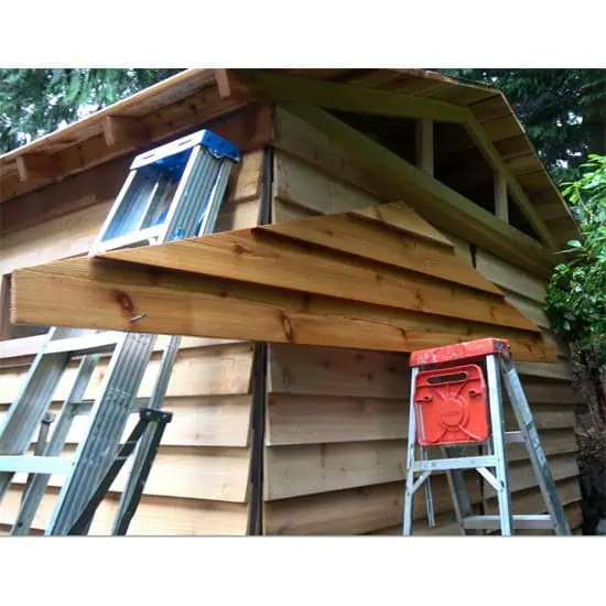 back panel ready to install peaked roof