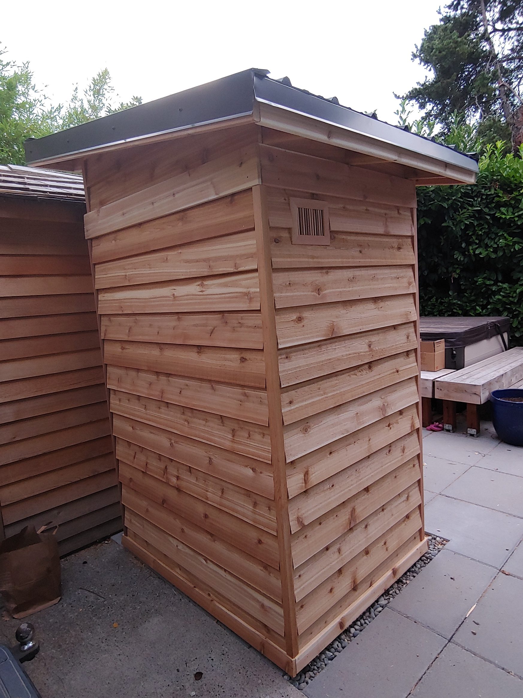 3x4 Outdoor Sauna Kit / Freestanding Pre-Fab Modular 3 3x4 Outdoor Sauna Kit Back